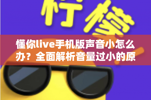 懂你live手机版声音小怎么办？全面解析音量过小的原因与实用解决方法