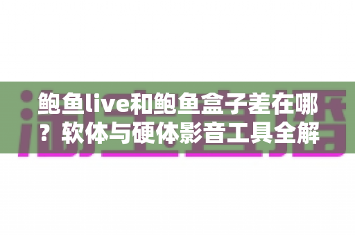 鲍鱼live和鲍鱼盒子差在哪？软体与硬体影音工具全解析，一篇看懂差异、优缺点与选购建议