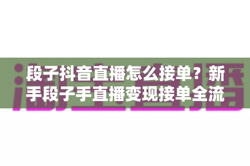 段子抖音直播怎么接单?新手段子手直播变现接单全流程实战指南 段子抖音直播怎么接单?新手段子手直播变现接单全流程实战指南