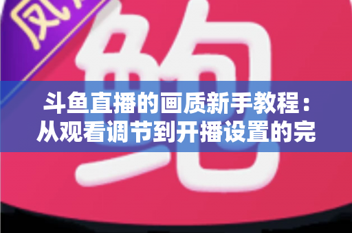 斗鱼直播的画质新手教程：从观看调节到开播设置的完整优化指南