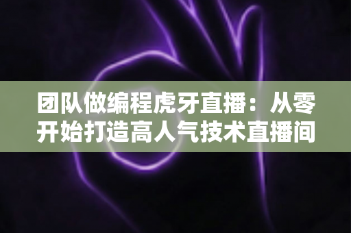 团队做编程虎牙直播:从零开始打造高人气技术直播间全攻略 团队做编程虎牙直播:从零开始打造高人气技术直播间全攻略