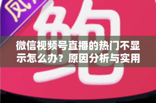 微信视频号直播的热门不显示怎么办?原因分析与实用解决方案全指南 微信视频号直播的热门不显示怎么办?原因分析与实用解决方案全指南