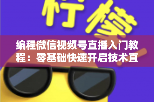编程微信视频号直播入门教程:零基础快速开启技术直播之旅 编程微信视频号直播入门教程:零基础快速开启技术直播之旅
