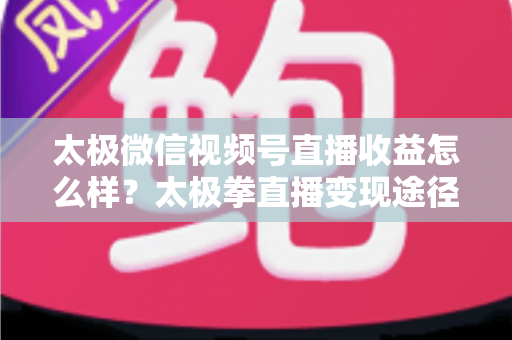 太极微信视频号直播收益怎么样？太极拳直播变现途径与收益提升全解析
