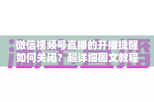 微信视频号直播的开播提醒如何关闭？超详细图文教程帮你告别消息轰炸，找回清净使用体验